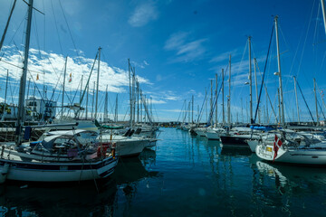 Fototapeta premium Small harbour town on the Canary Islands.
