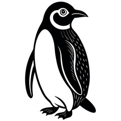 penguin on a white background free vector file © Kazal Roy