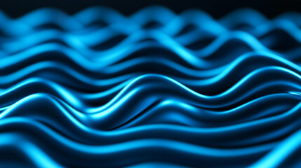 Naklejka premium Abstract electric wave pattern in neon blue on a gradient background transitioning from light silver to dark gray modern and sleek visual ideal for energy or tech-related designs 