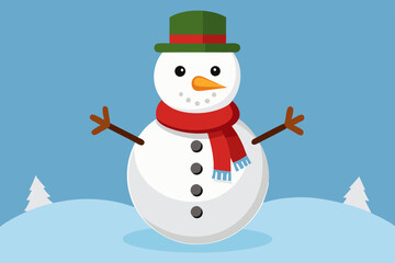 Snowman clipart, isolated vector illustration.