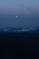 Misty night  in the mountains