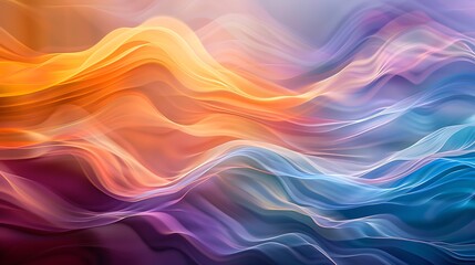 Obraz premium An abstract of smooth, undulating waves of color, with the transitions between colors creating a soft and calming effect.