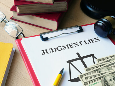 Judgment lien is shown using the text