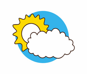 Sun and cloud cartoon icon stock illustration