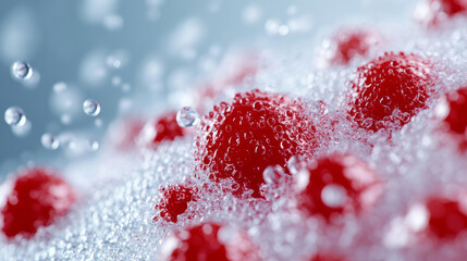 Close-up of allergic skin reaction with red and white hives uneven skin texture against a smooth background emphasizing discomfort and inflammation 