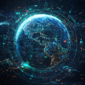 Futuristic Earth with Quantum Computer and Global Connectivity