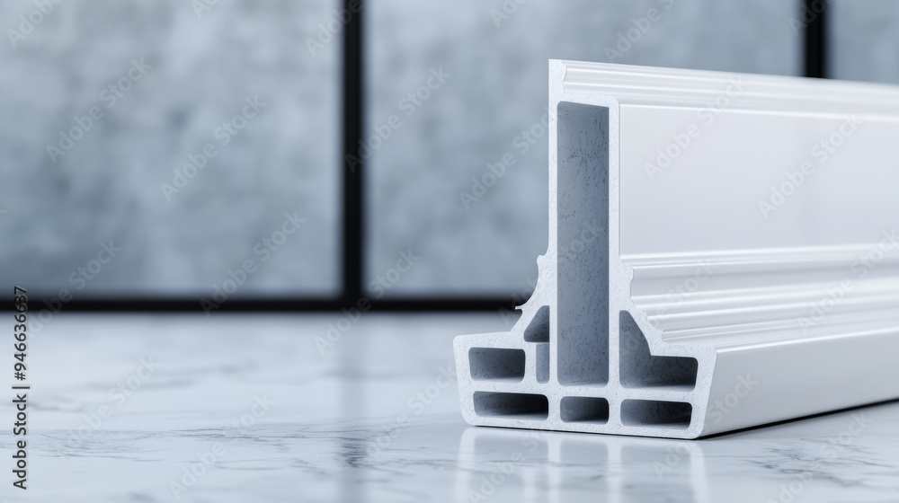 Poster cross-section diagram of pvc window installation showing layers of insulation, secure fastening poin