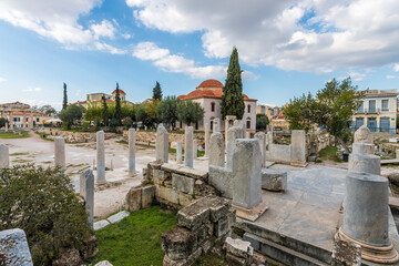 The Ancient Roman Forum view in Athens