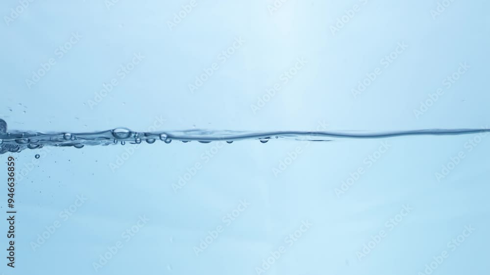 Poster liquid ripple effect in blue water. macro view of nature's smooth fluid patterns.