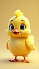 Cute cartoon chick rendered in 3D 