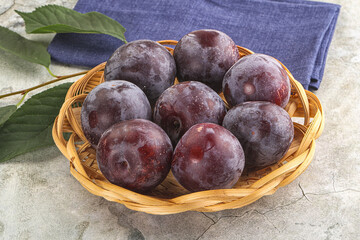 Ripe sweet tasty blue plum