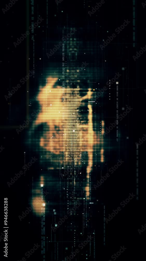 Poster futuristic metaverse, hi-tech digital data telemetry with encrypted numbers, display dynamic backgro