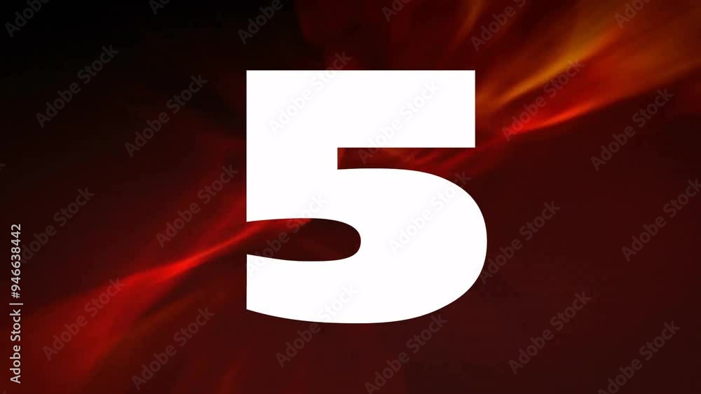 Poster number 5 animation over red and black abstract background
