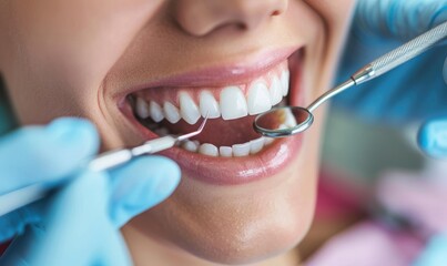 Fototapeta premium Patient Receiving Dental Treatment in Clinic