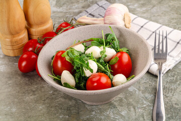 Salad with mozzarella and arugula