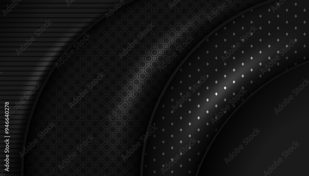 Poster abstract geometric black design with dark pattern background