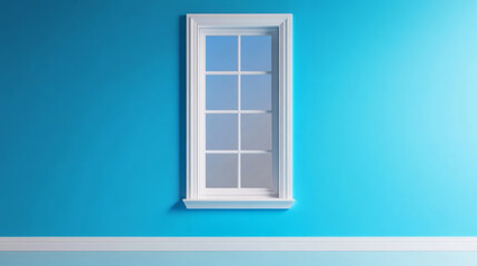 Obraz premium Isolated PVC window with multiple panes on a clean blue background crisp and minimalist design perfect for home improvement advertisements 