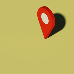 3d rendered heart shape location mark