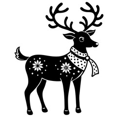 deer with a nose Christmas vector icon