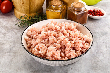 Homemade Raw pork minced meat