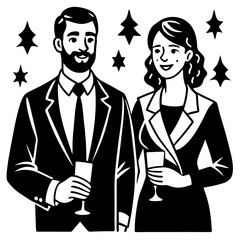 two coworkers at the holiday