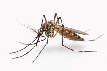 mosquito isolated on white background extreme closeup of insect pest macro photography