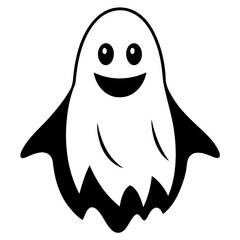 Halloween Ghost Silhouette Black Vector