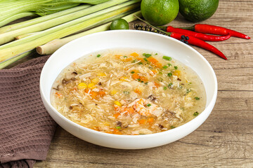 Asian gourmet crab soup with spices