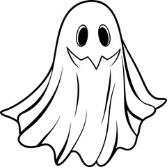 Halloween Ghost Silhouette Black Vector