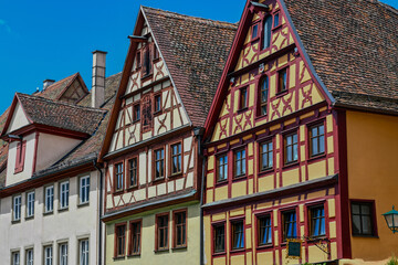 Denkmalgeschützte Fachwerkhäuser in der Altstadt von Rothenburg ob der Tauber
