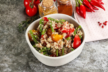 Vegan boiled quinoa with vegetables