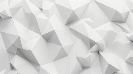 Obraz premium A white low poly background with geometric shapes with edges creating a textured surface.. For digital art, presentations or abstract visual compositions