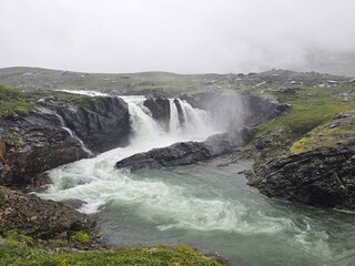 Swedish Lapland, waterfall
