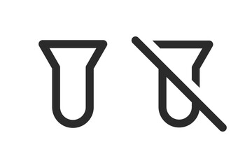 Flashlight in on and off variation outlined version isolated for User Interface. Vector icons in flat style