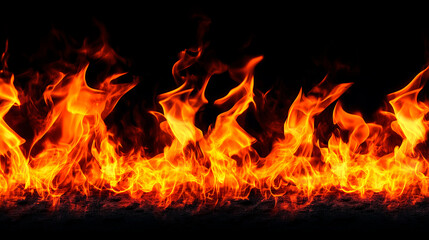 An image of flames burning in bright yellow and red hues against a black background. The fire creates an effect of heat and danger, with dynamic shapes of the flames that seem to dance on the screen