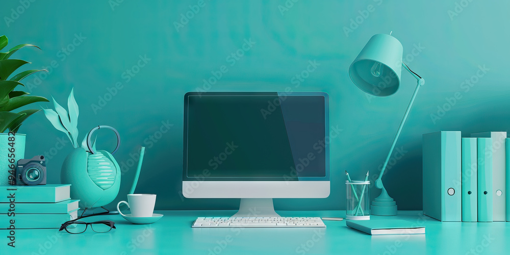 Poster turquoise learning curve: a calming turquoise color palette promotes focus and concentration in lear