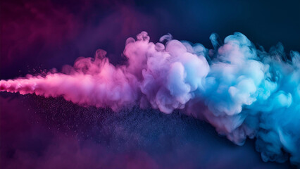 Fototapeta premium Bomba de fumaça, colorida. Abstrato, gradiente rosa e azul. Fundo de tela, banner site, website. Fundo apresentação. Rosa e azul. Descaso de tela colorido.