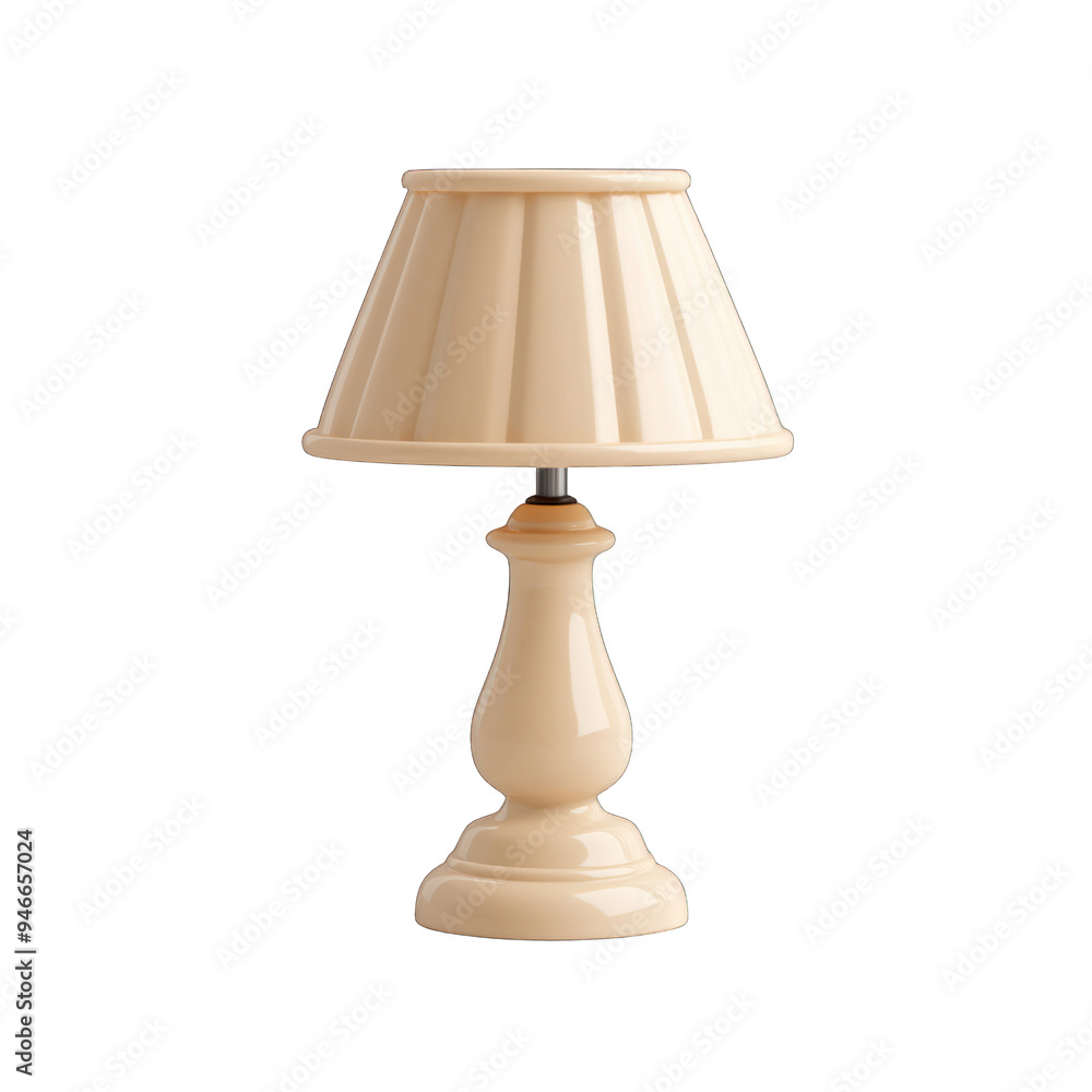 Poster elegant beige lamp with a classic design, perfect for adding warmth and style to any room or decor. 