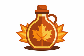Maple syrup clipart, isolated vector illustration.
