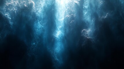 Obraz premium Abstract Underwater Light Beams and Particles Generative AI