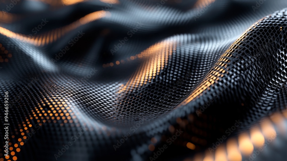 Aufkleber a captivating abstract background featuring a 3d metal mesh with a flowing, wavy texture. the mesh r