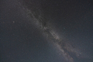 Photo background texture, night sky with stars and milky way diagonally.