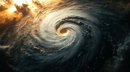 Super typhoon view from a space satellite - weather forecast and danger warning concept