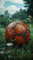 Soccer ball on grass