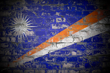 Flag of Marshall Islands on brick wall
