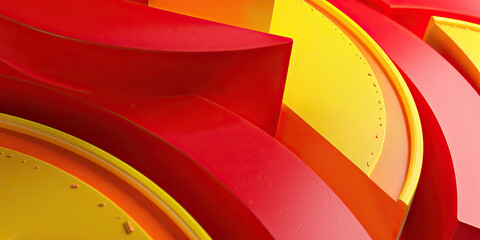 A Abstract Graph of Profit Margin in Red and Yellow Slices