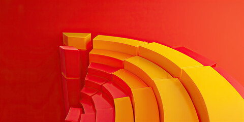 A Abstract Graph of Profit Margin in Red and Yellow Slices