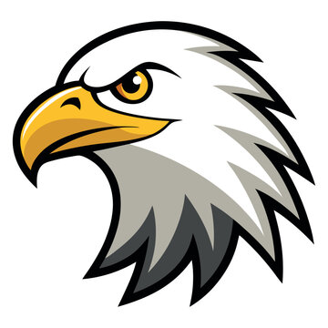 Set of bald eagle heads logo sygnet symbol element