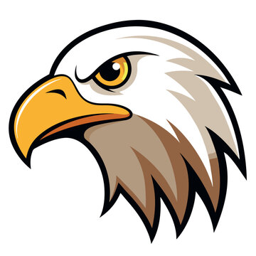 Set of bald eagle heads logo sygnet symbol element