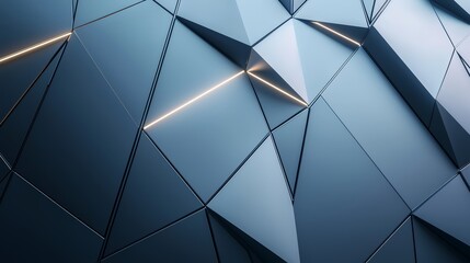 Glowing geometric patterns on a futuristic building facade, architectural glowtime, innovative and bold